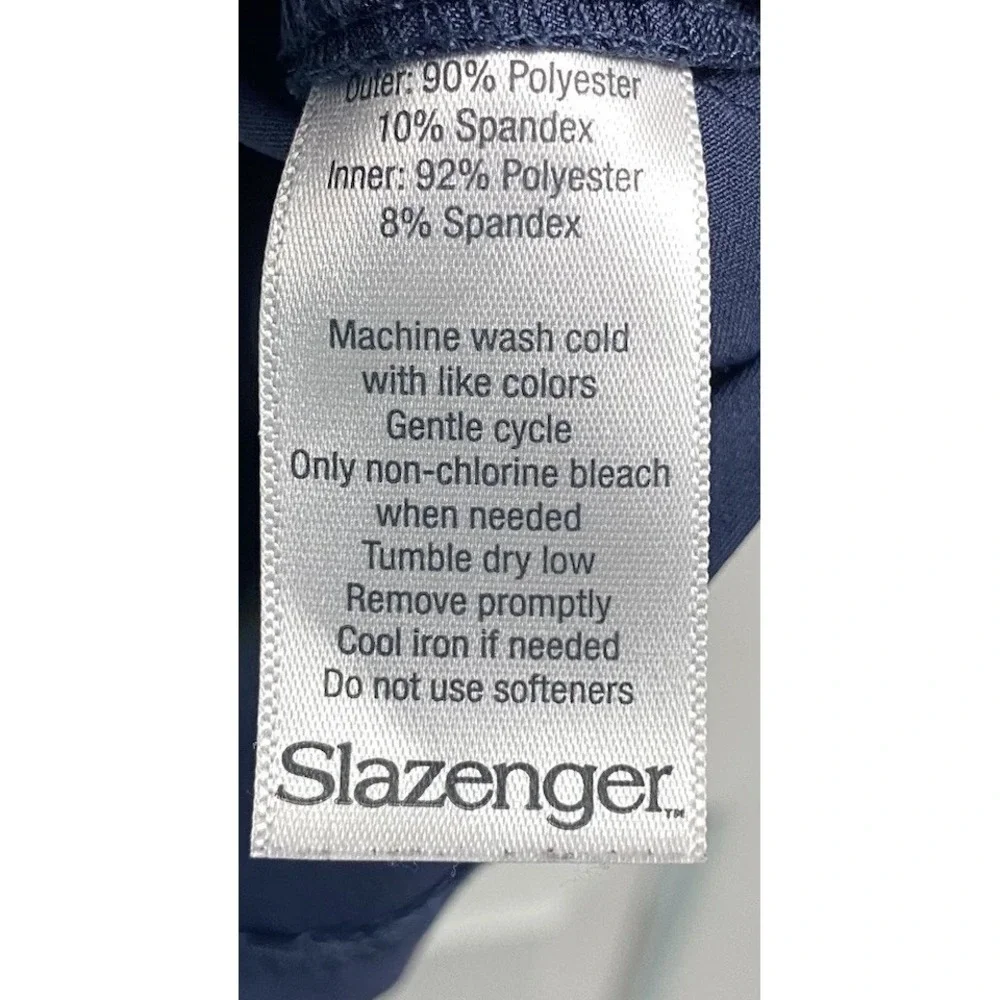 Slazenger Women's Golf/Tennis Skirt Skort Blue W/Yellow Trim‎ Sz. 6 EUC Side Zip
